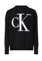 CALVIN KLEIN CK 인타르시아 루즈 스웨터 블랙